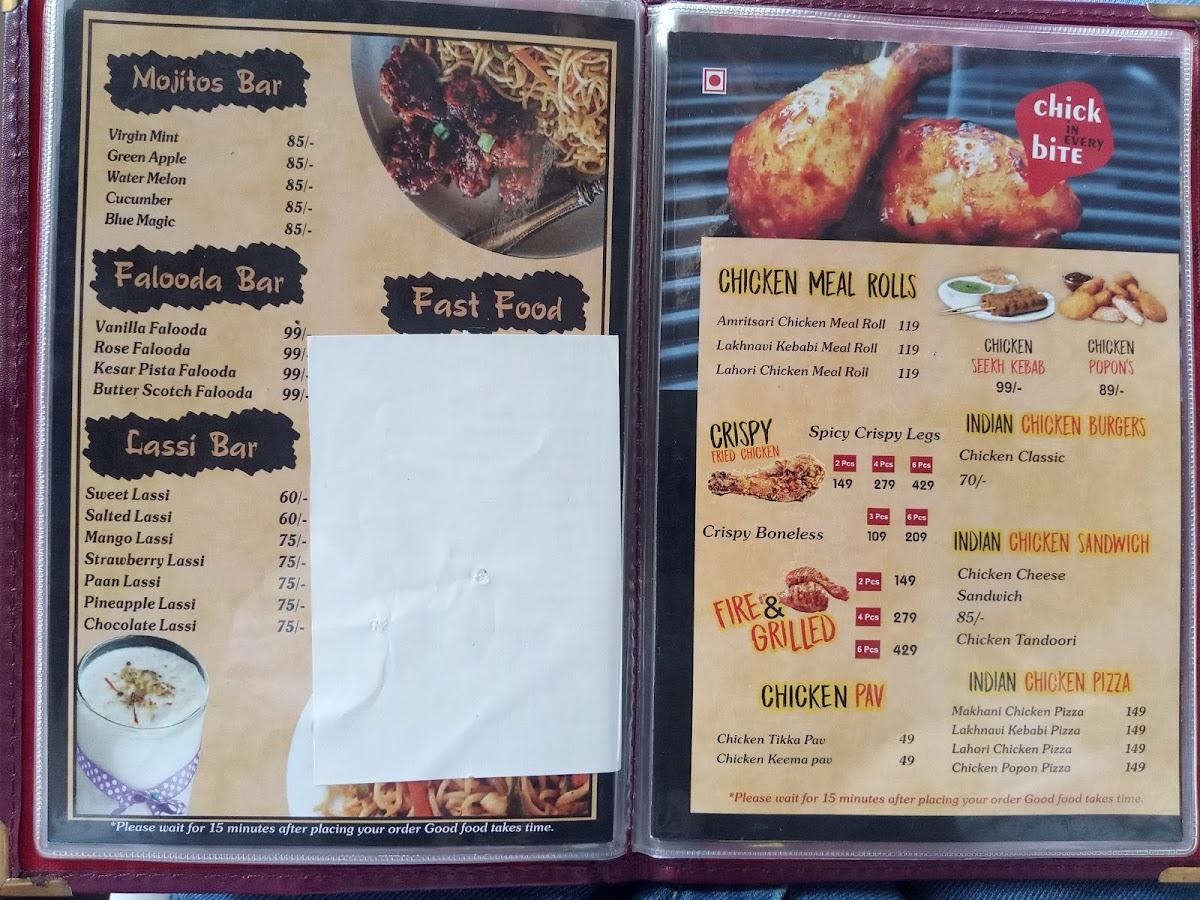Tea bar menu