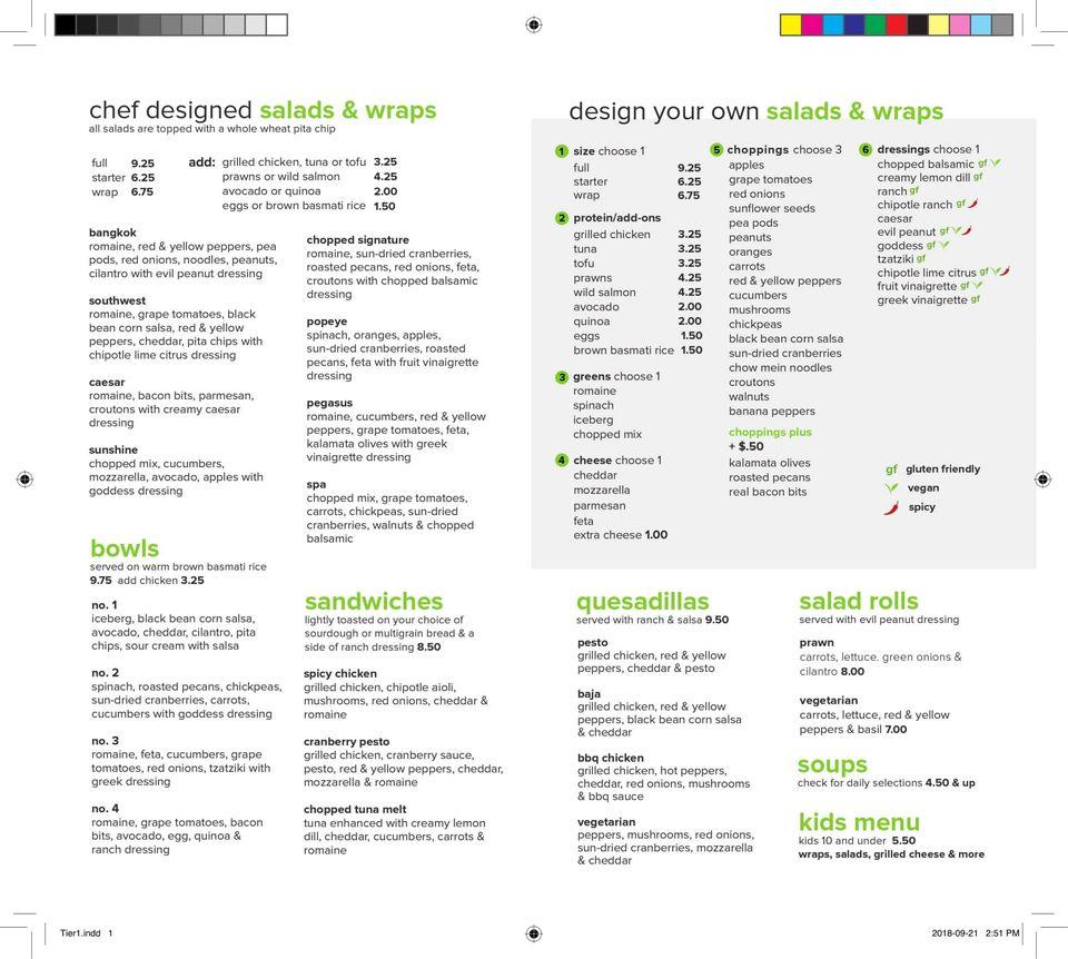 Menu at The Chopped Leaf restaurant, Prince