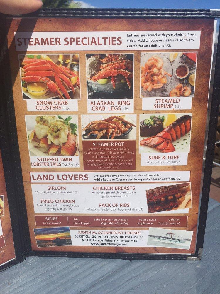 Menu at Crab Alley pub & bar, Ocean City