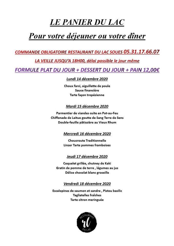 Menu au RESTAURANT DU LAC, Soues