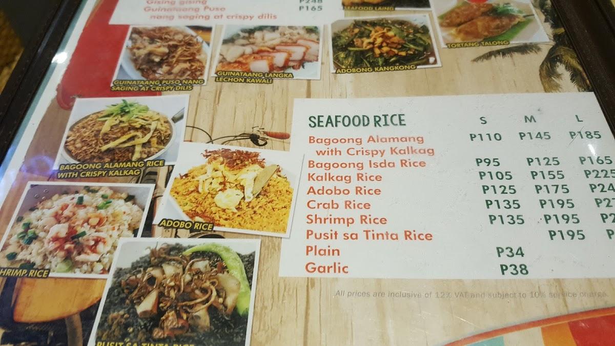 Menu at Blackbeard's Seafood Island MarQuee Mall restaurant, Angeles