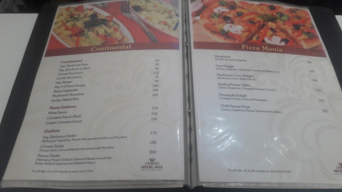 IRIS Hotel & Restaurant menu