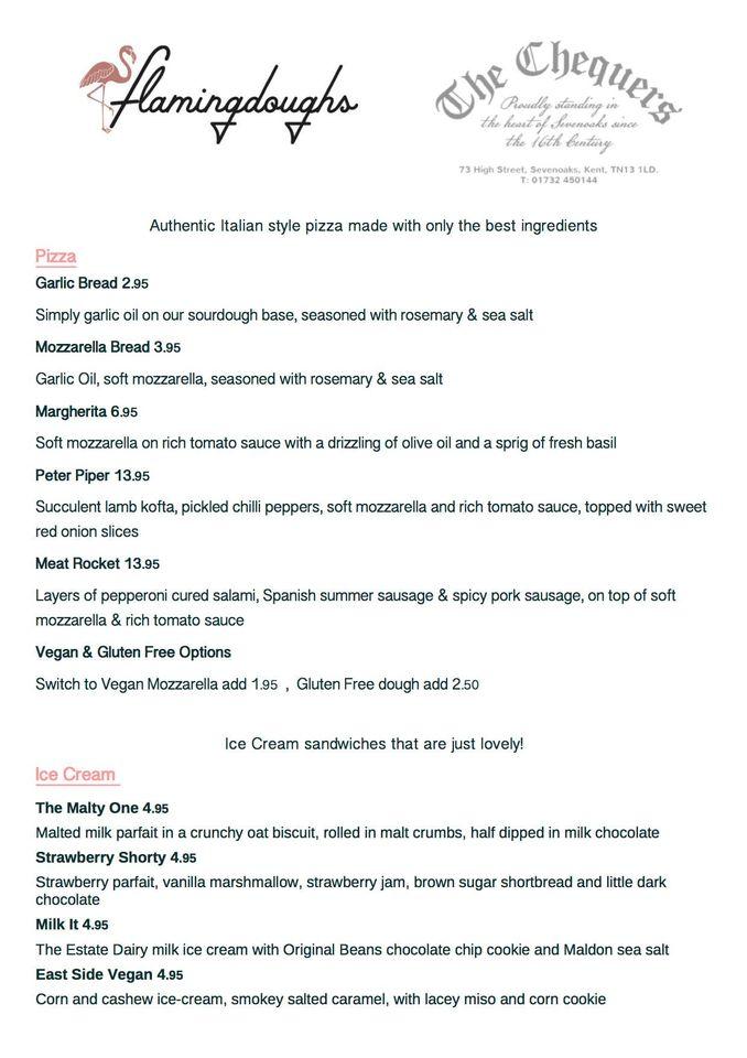 Menu at The Chequers pub & bar, Sevenoaks
