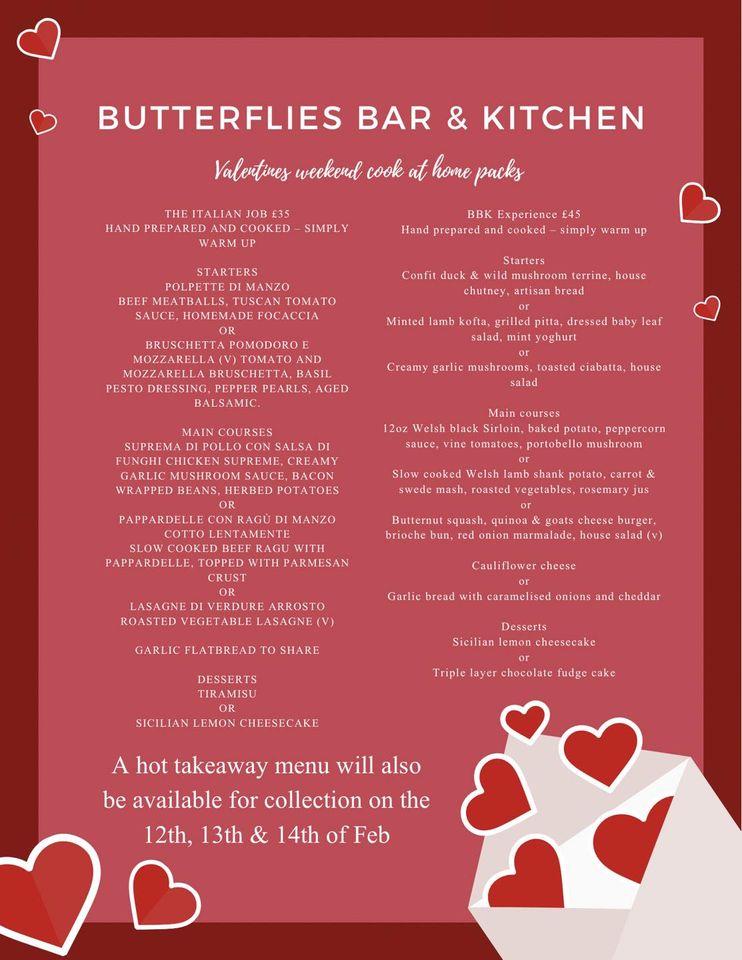 Menu at Butterflies Bar & Kitchen, Blaenavon