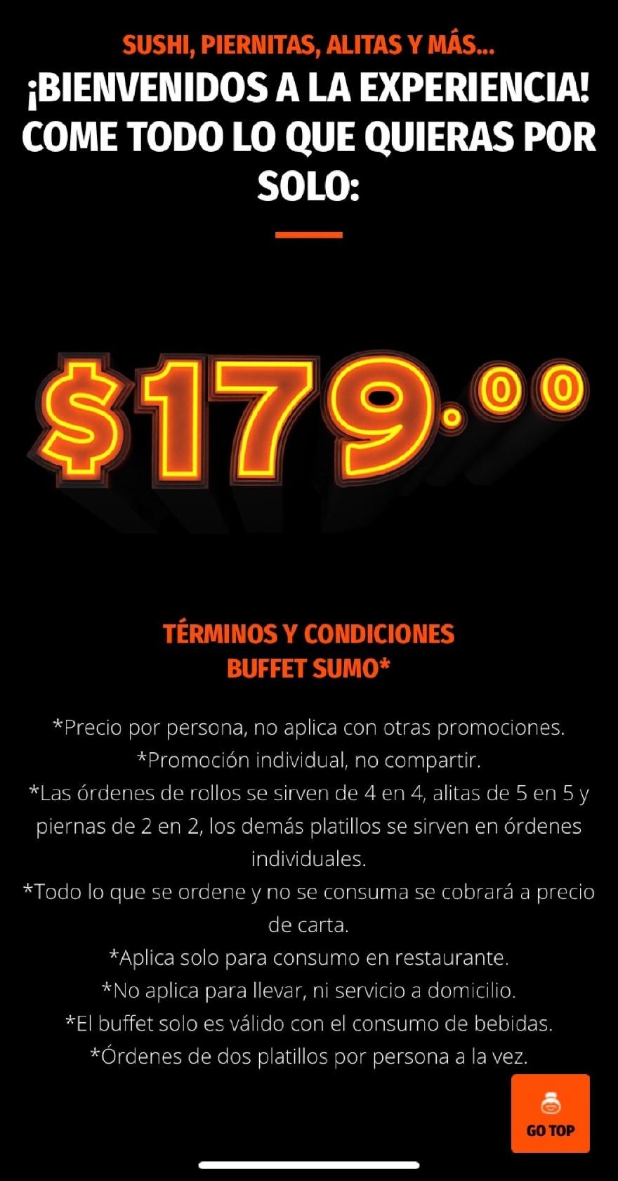 Restaurante Sumo Buffet Condesa, Ciudad de México - Carta del restaurante y  opiniones