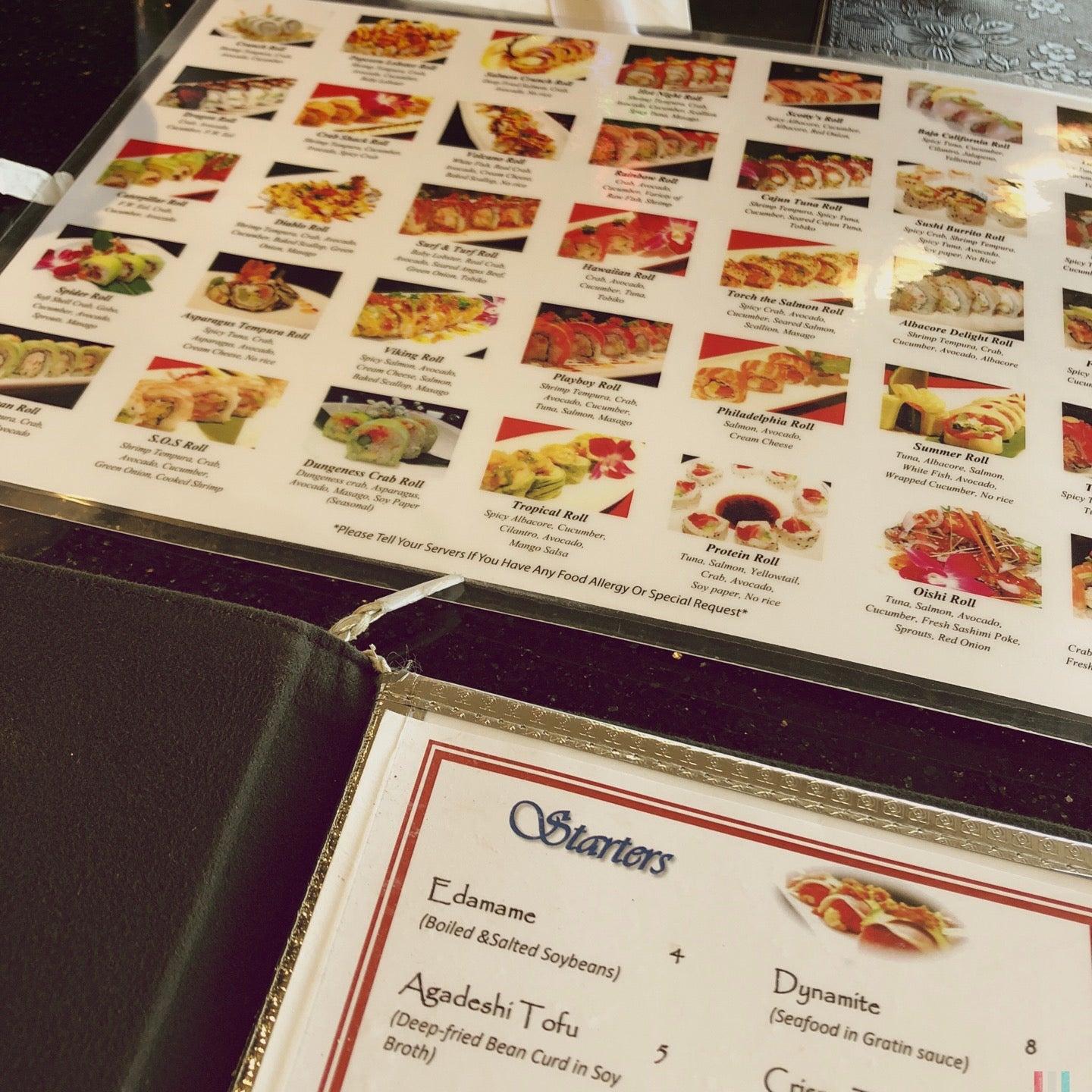 Menu at Otoro Sushi restaurant, Scotts Valley