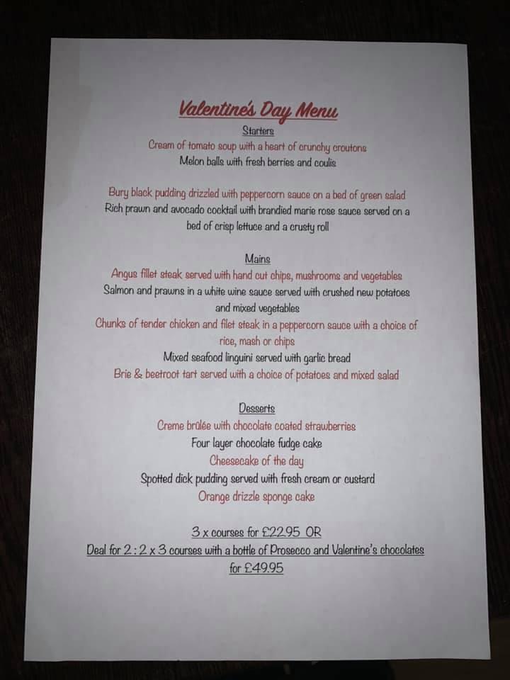 Menu at Gallimore's Fine Restaurant, Wigan