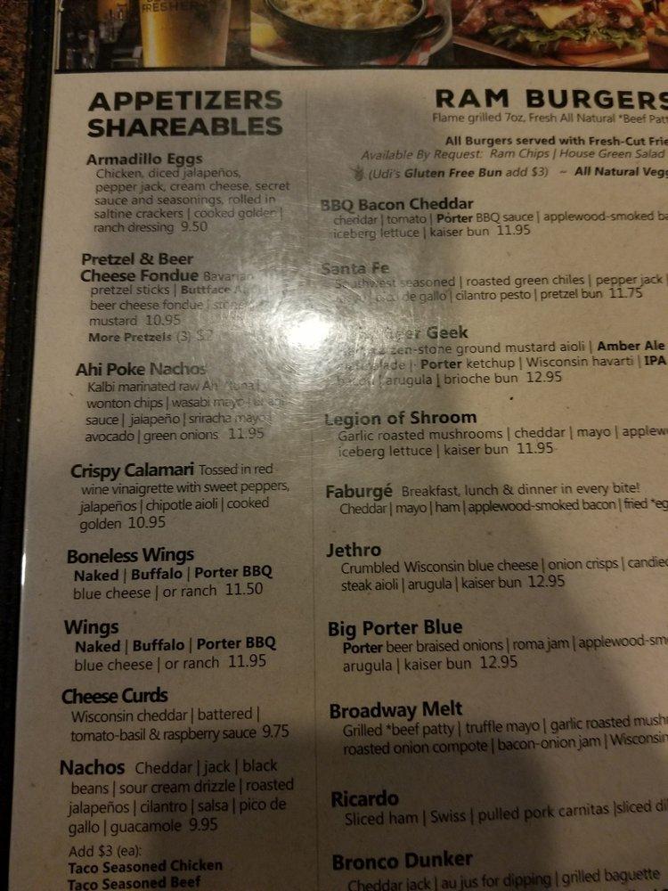 Menu at Ram Restaurant & Brewery, Meridian, E Pine Ave