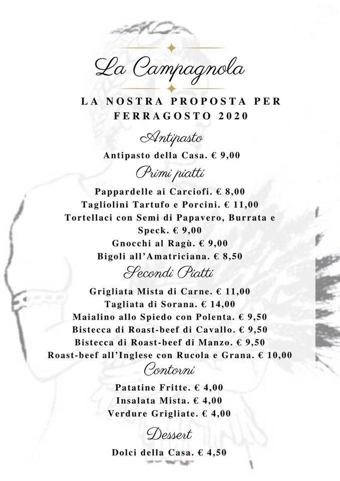 Menu Da Trattoria La Campagnola Ristorante, Campodarsego