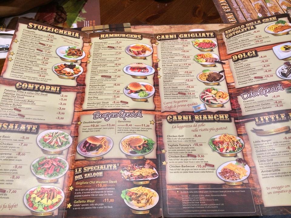 Menu at Old Wild West BBQ, Bellinzago Lombardo, SP11
