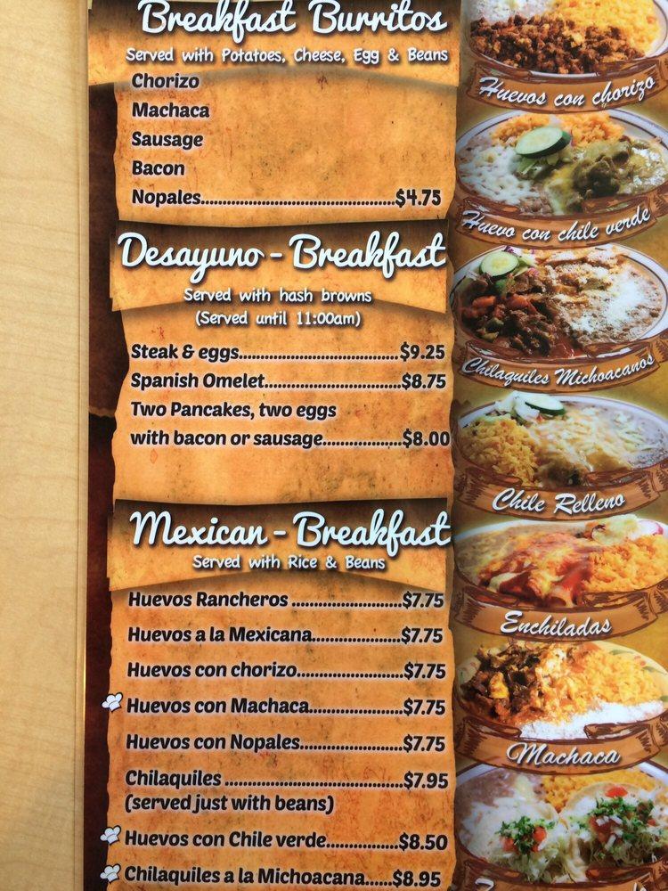 Menu at Apatzingan Restaurant, Pomona, 777 Indian Hill Blvd STE E