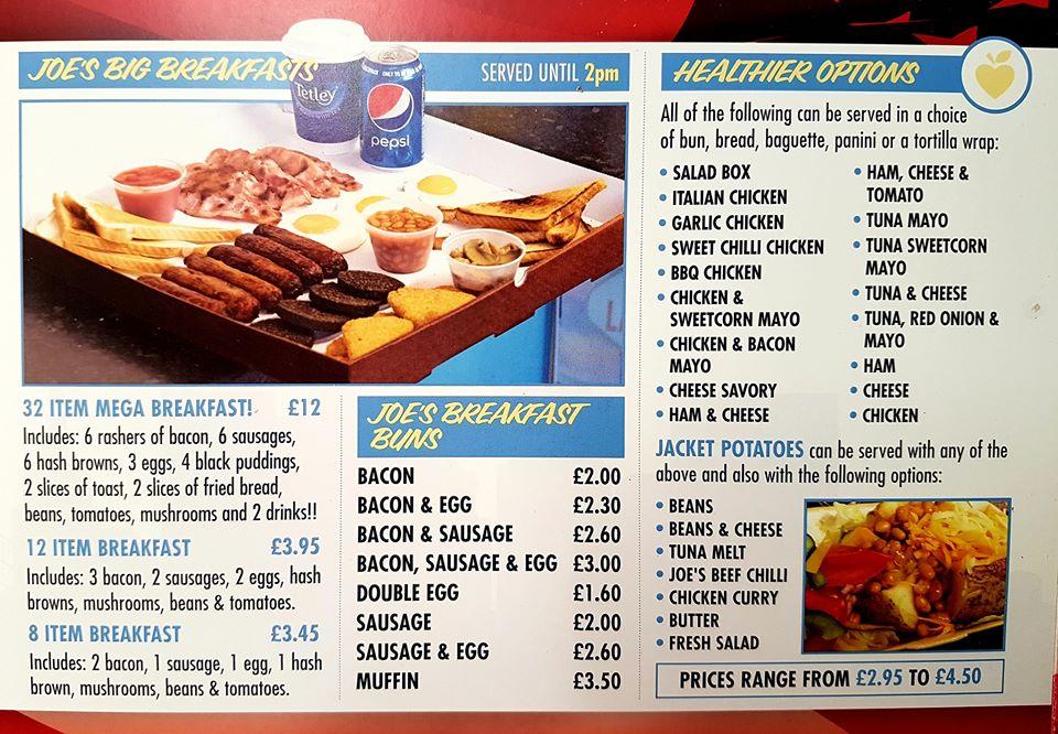 Menu at Hungry Joe's American Diner & Deli restaurant, Spennymoor