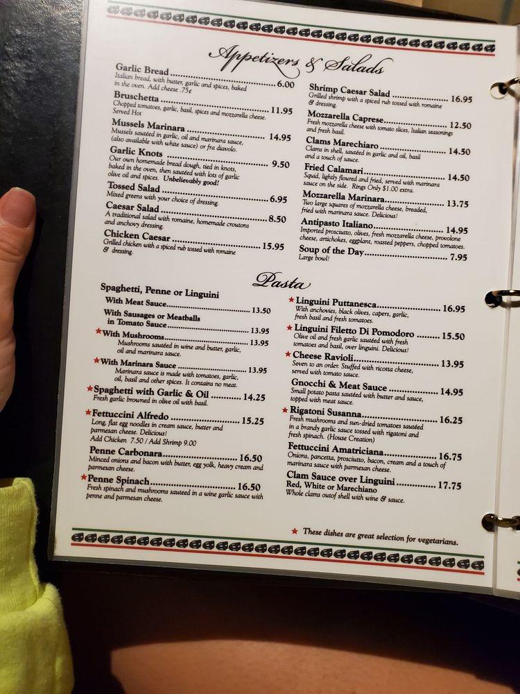 Menu at La Bella Napoli Restaurant, Spring Hill