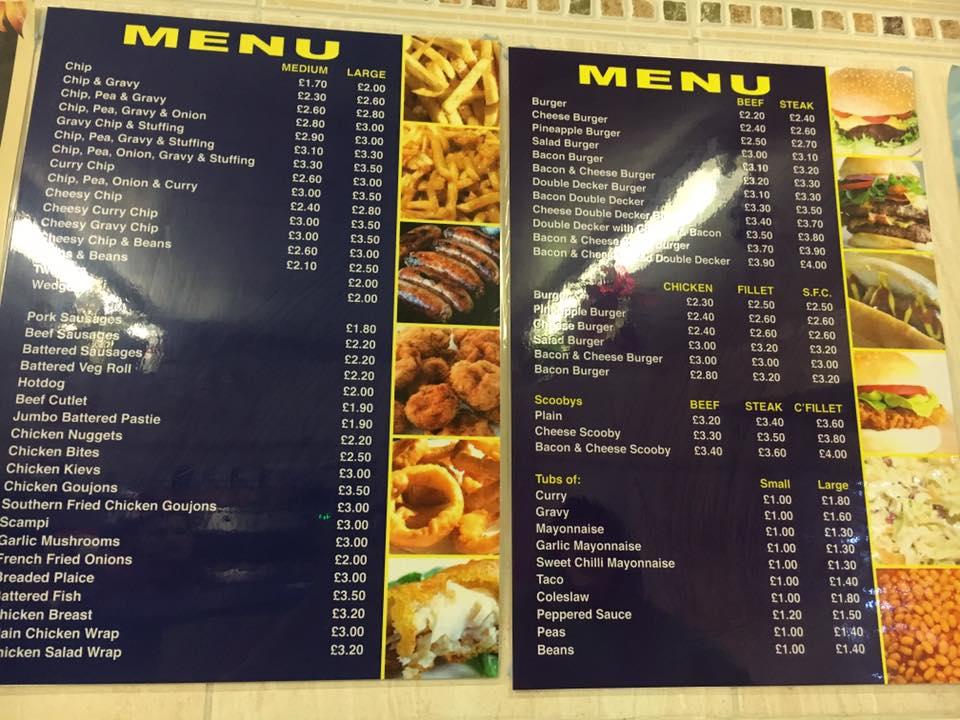 Menu at The Village Chippy Castlecaulfield restaurant, Castlecaulfield