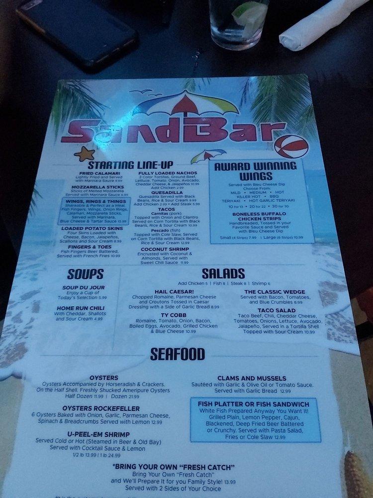 sand yachting st anne's menu