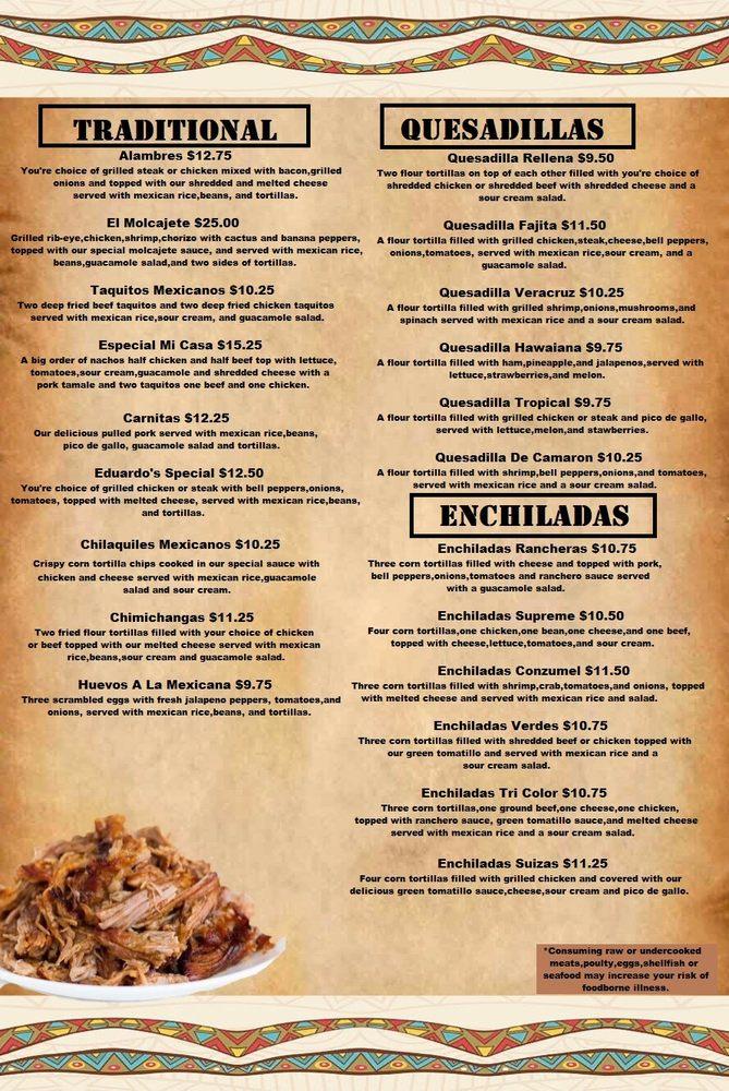 Menu at Casamigos Tilton restaurant, Tilton