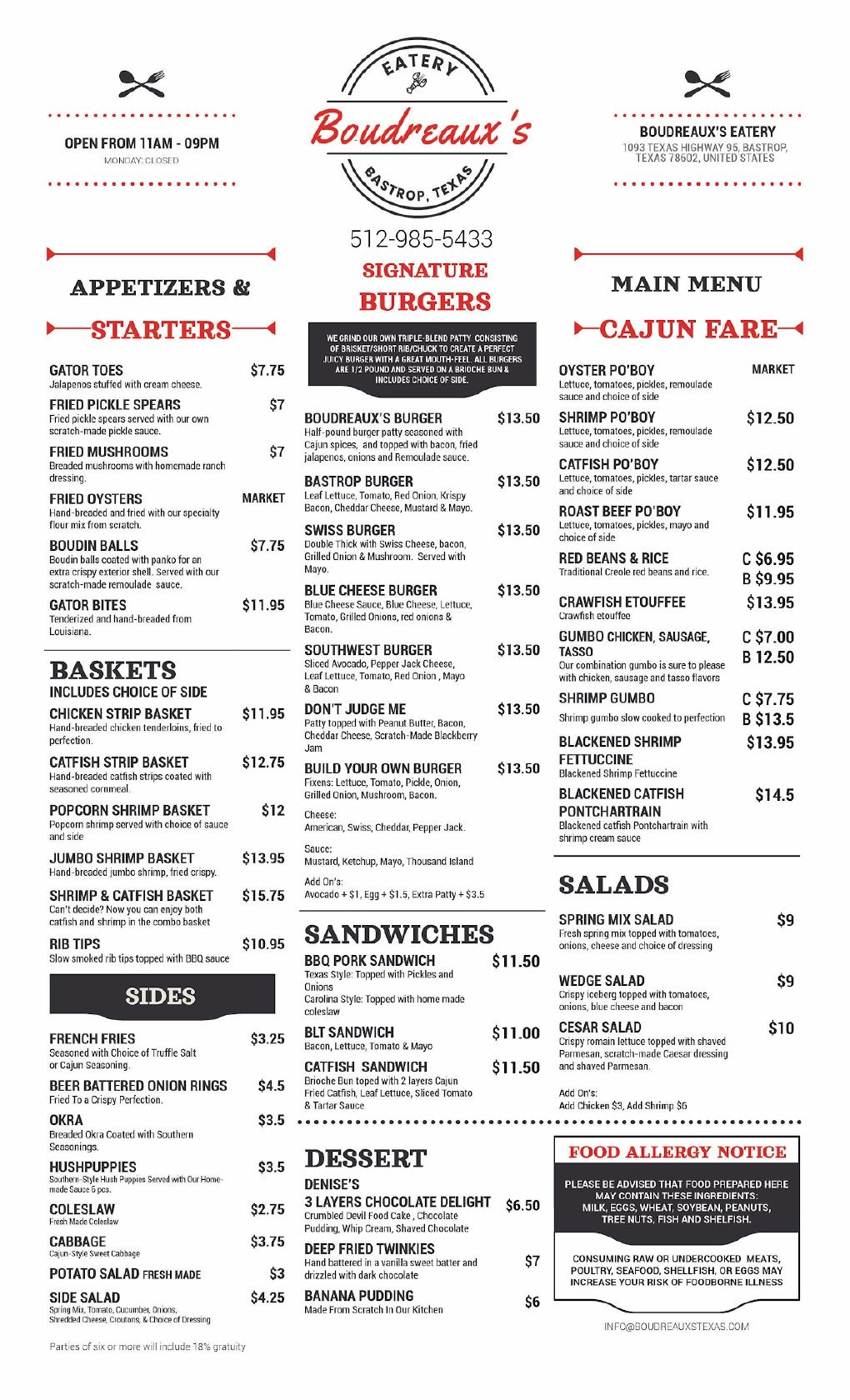 menu-at-boudreaux-s-eatery-restaurant-bastrop