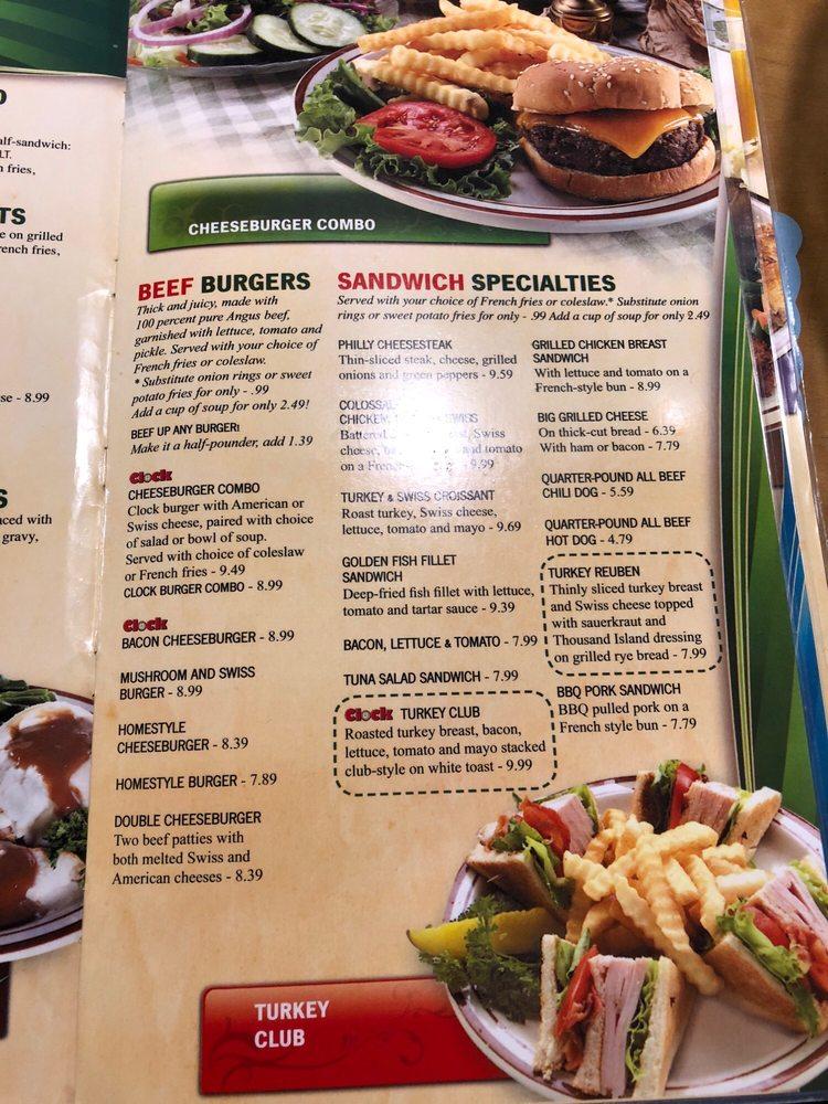 Menu at Clock Restaurant, Gainesville