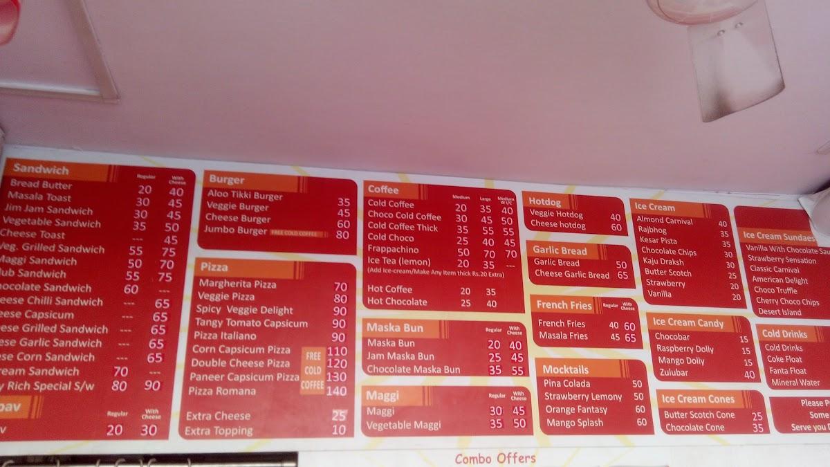 Richey Rich Cafe menu