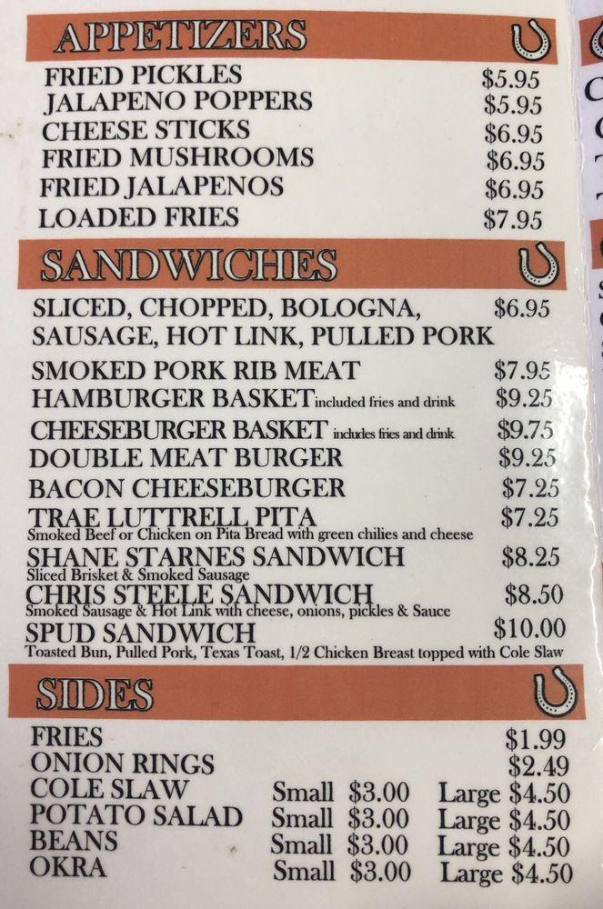 Menu At Cowboys B B Q BBQ, Boyd