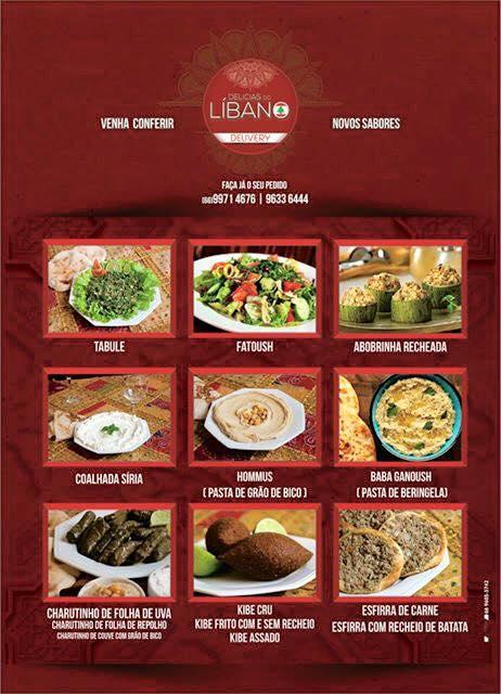Delicias do Libano Delivery cardápio