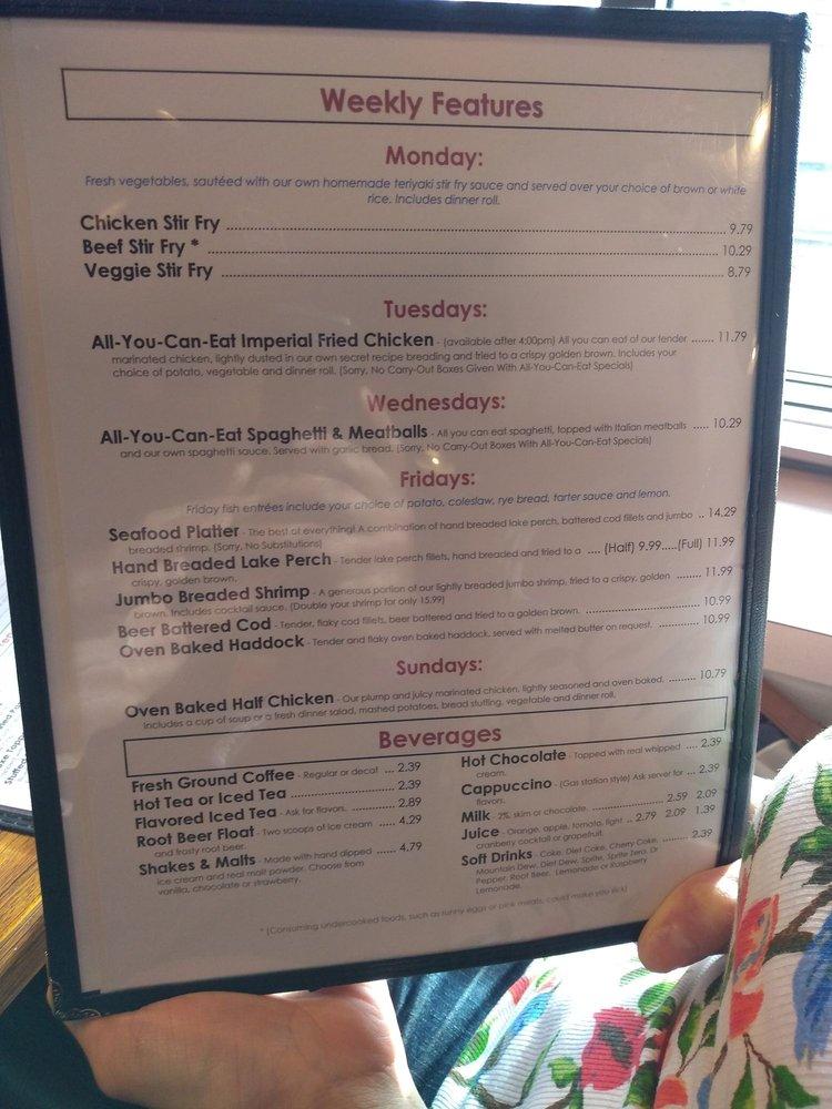 Menu at Mohnen's Family Restaurant, Appleton