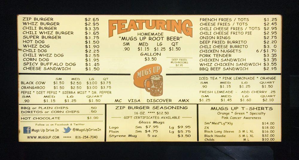 Menu at MugsUp Root Beer pub & bar, Independence