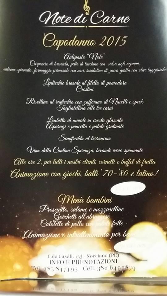Menu di Note di Carne 