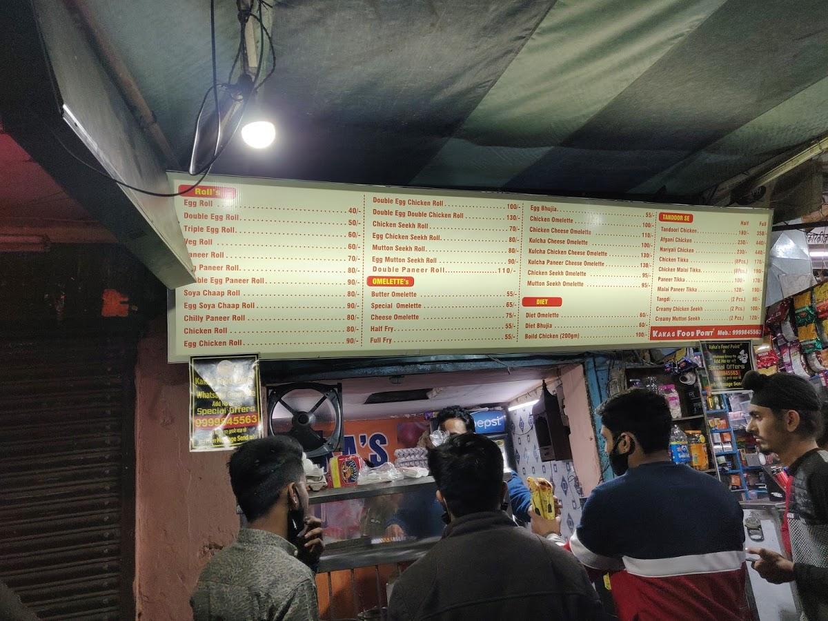 Menu at Kakas Food Point, New Delhi