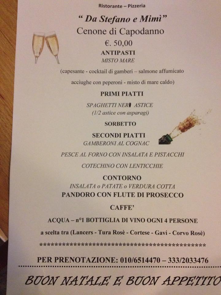 Menu di Stefano e Mimi 