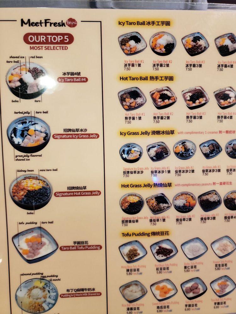 Menu at Meet Fresh desserts, Atlanta