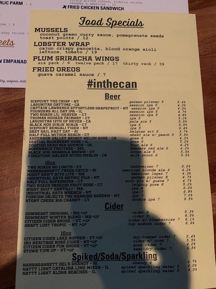 Menu at The Blind Rhino pub & bar, Norwalk