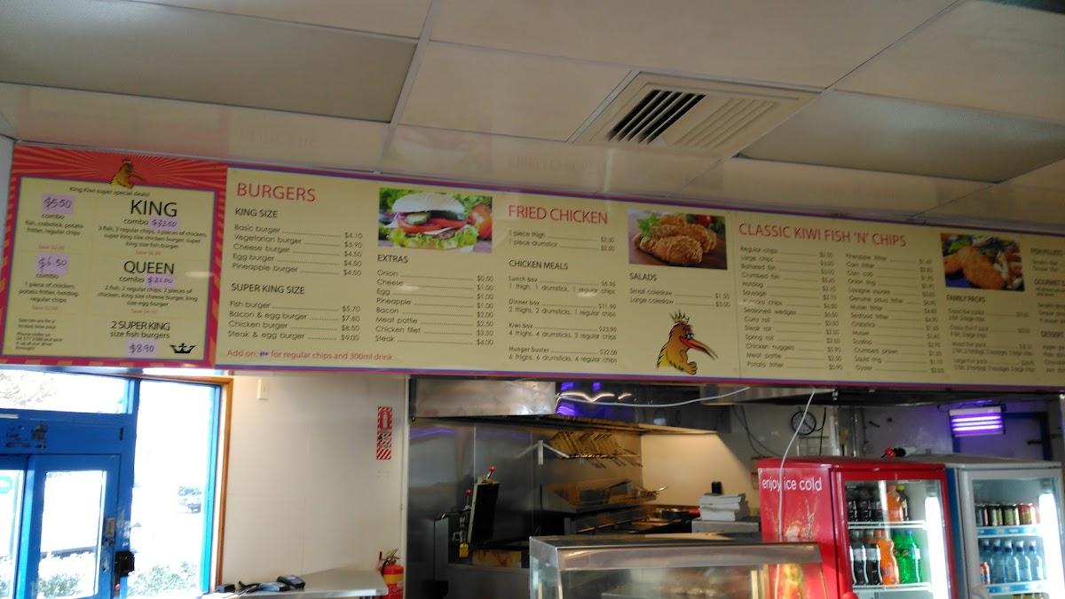 Menu at King Kiwi restaurant, Lower Hutt, High St
