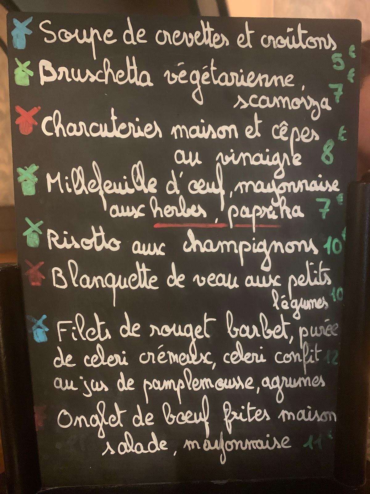 Menu at MEUNIER restaurant, Bordeaux