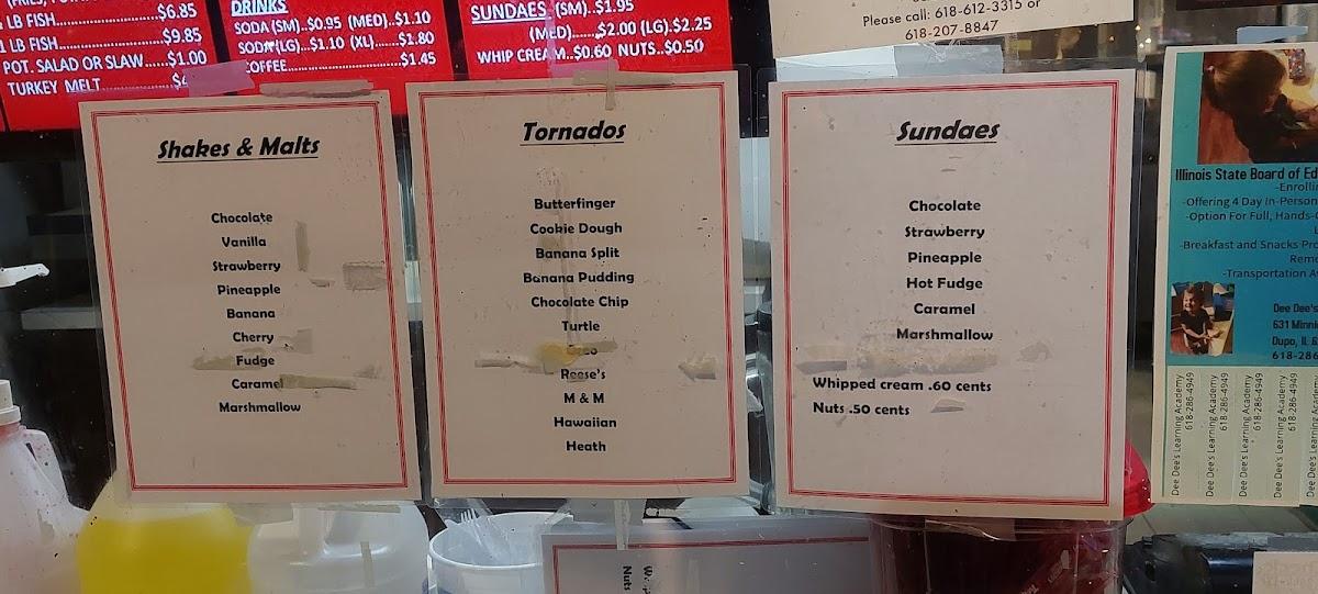 Menu at Dairy Land restaurant, Dupo