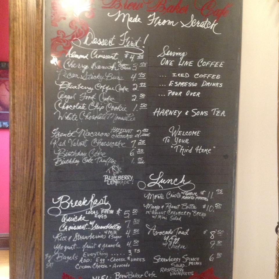 Menu at BrewBaker Café cafe, Zanesville