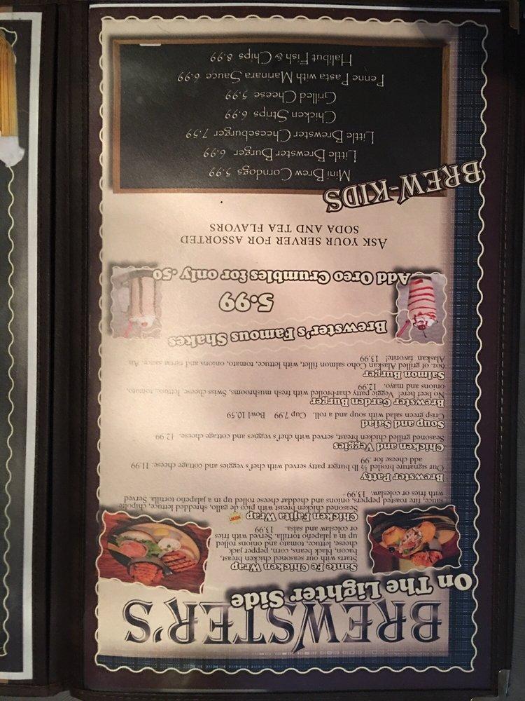 Menu at Brewsters Restaurant, Fairbanks, Airport Way
