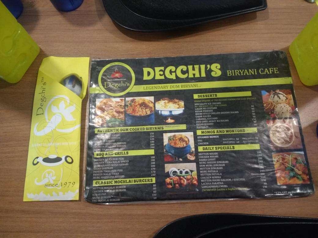 Degchi Biriyani Cafe menu