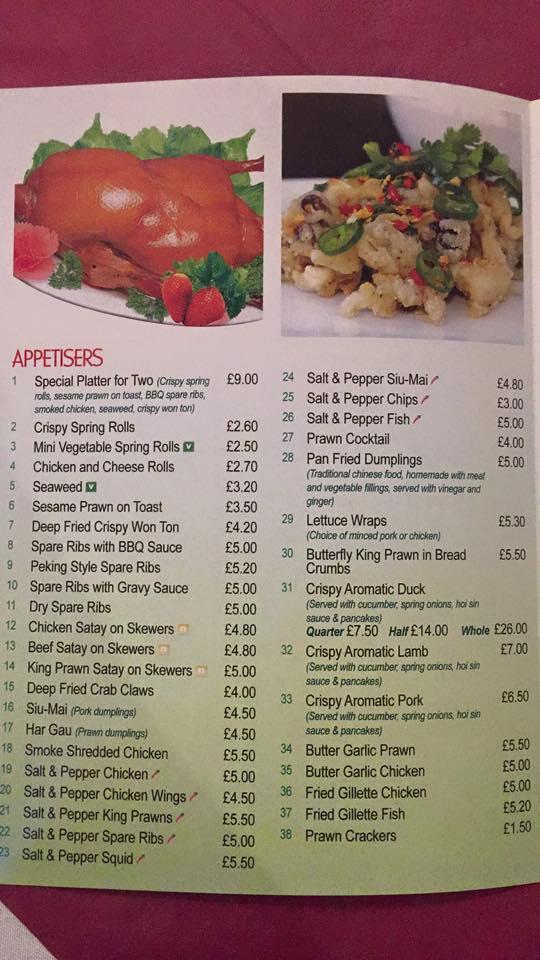 oriental garden restaurant menu