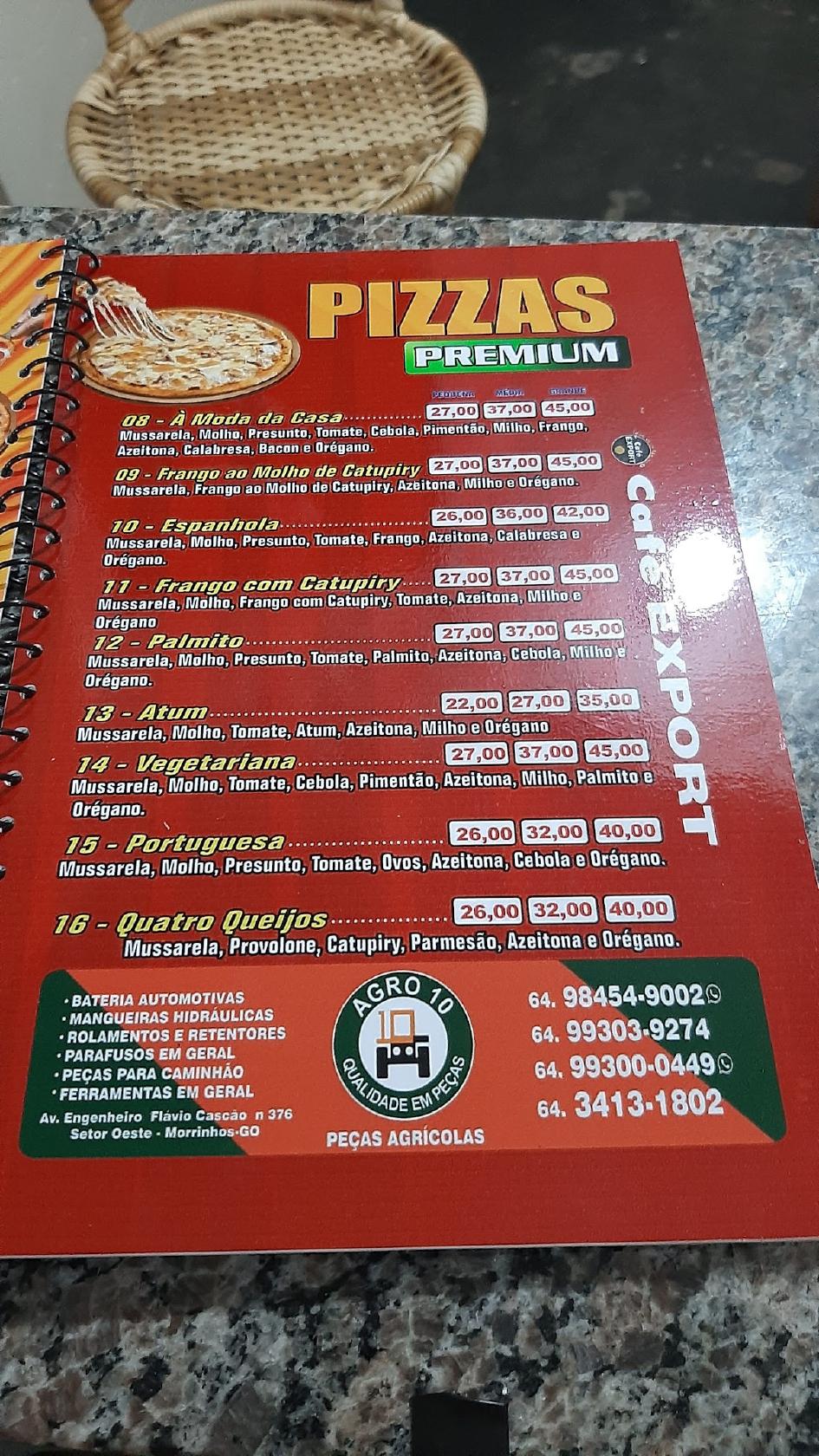Menu em Super Pizza restaurante, Morrinhos, Rua 214