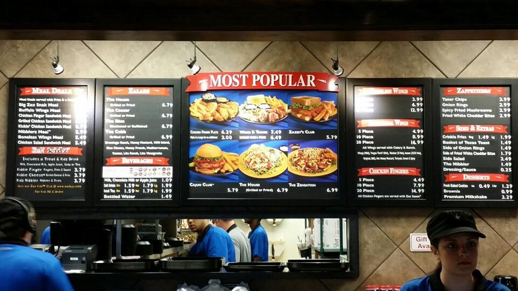 Menu at Zaxby's Chicken Fingers & Buffalo Wings fast food, Lynchburg