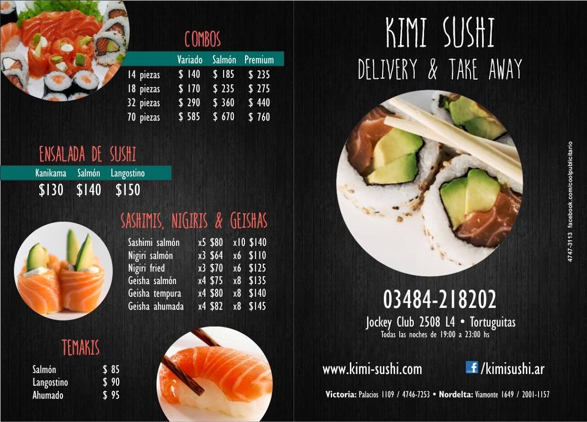 Menu at Kimi Sushi Tortugas restaurant, Manuel Alberti