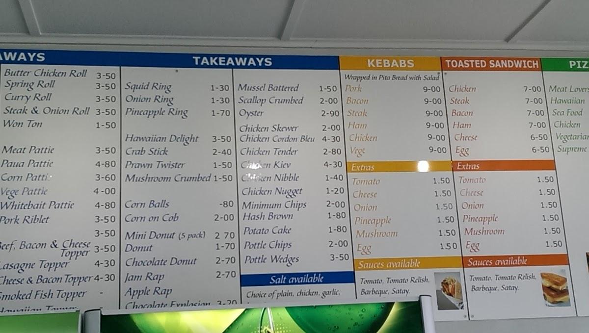 Menu at Bayside Fish Supply restaurant, Riverton