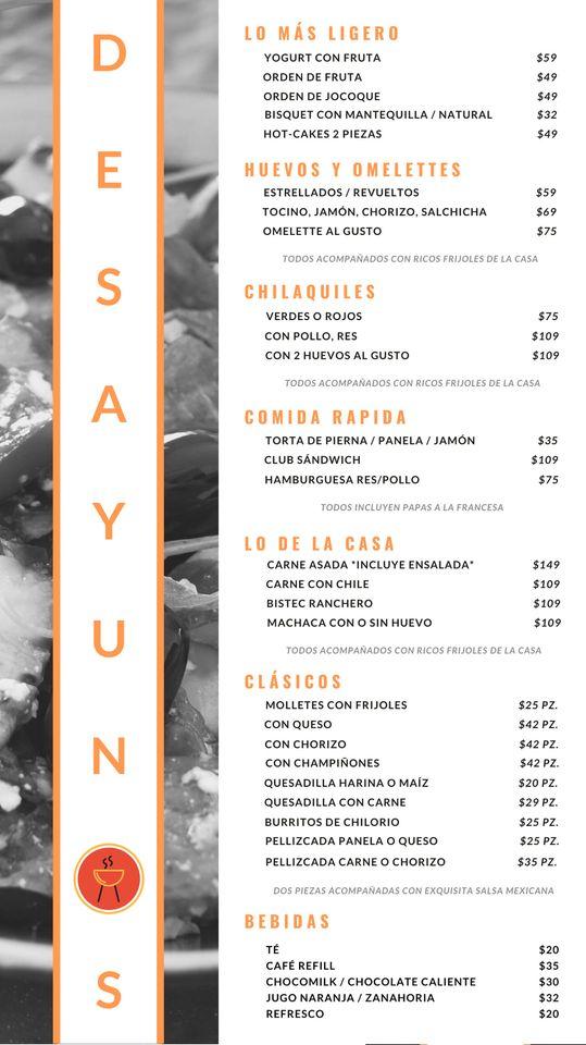 Carta Del Restaurante El Asadero Y Algo Mas Tepic