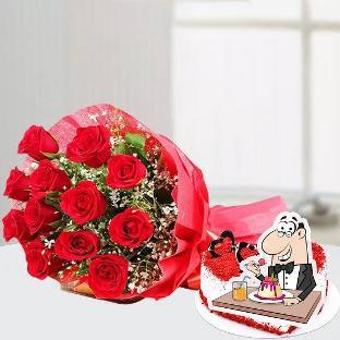 Order Perky Combo of mix flowers bouquet & cake online | free delivery in 3  hours - Flowera
