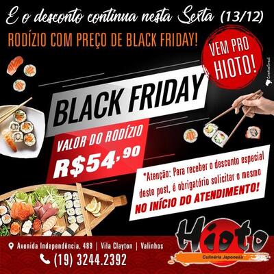 A publicidade mostra informações sobre o Kitaki Sushi Valinhos SP