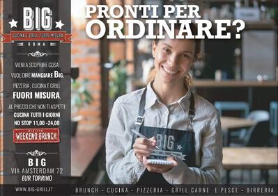 La pubblicità mostra le informazioni su Big Cucina e Grill