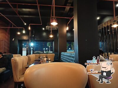 Take a seat at one of the tables at The chilli courtyard