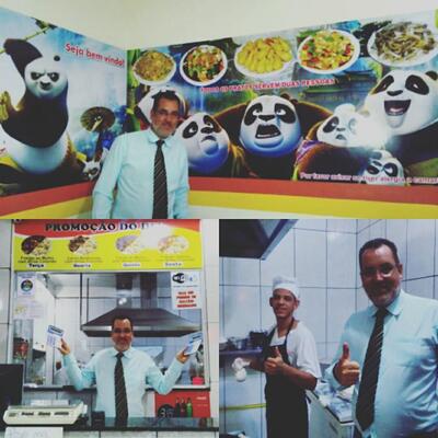 Aqui está a publicidade do SAMACHINA restaurante chinês