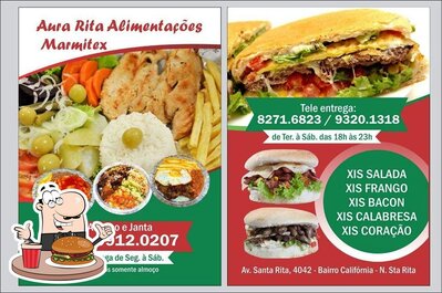 Aura Rita Alimentações serve uma infinidade de opções para os amantes dos hambúrgueres